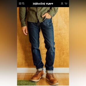 NWT HIROSHI KATO 10.5oz Stretch Selvedge Denim - Pen Slim tyler SIZE 34